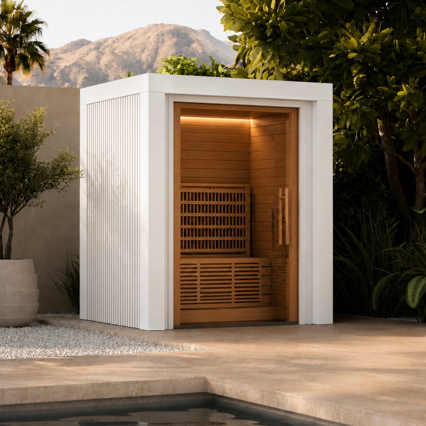 3-4 Person Traditional Infrared Sauna Canadian Hemlock Outdoor